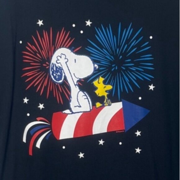 Snoopy Fireworks Thirt Womens 2XL Black Instant Message - Picture 6 of 8